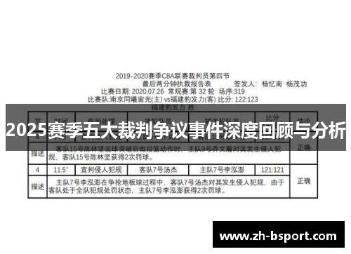 2025赛季五大裁判争议事件深度回顾与分析
