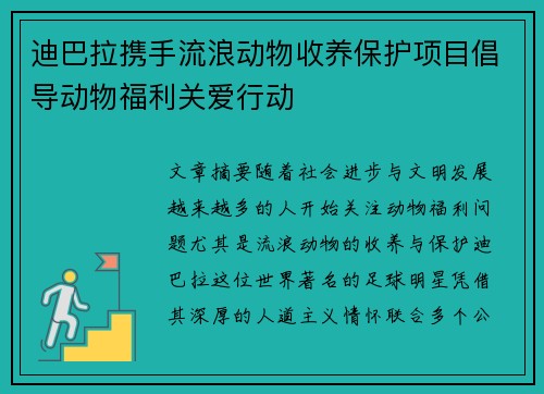 迪巴拉携手流浪动物收养保护项目倡导动物福利关爱行动