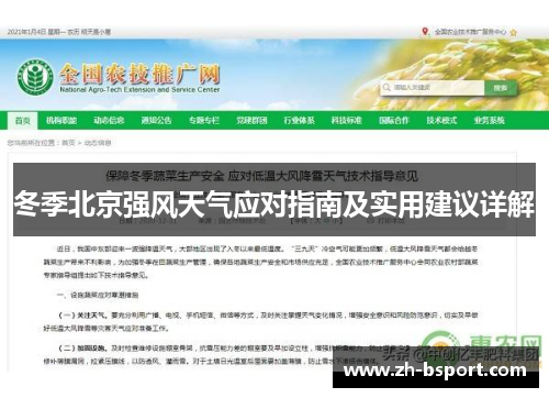 冬季北京强风天气应对指南及实用建议详解