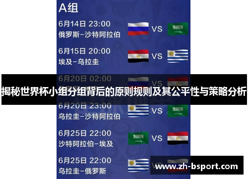 揭秘世界杯小组分组背后的原则规则及其公平性与策略分析 揭秘世界杯小组分组背后的原则规则及其公平性与策略分析