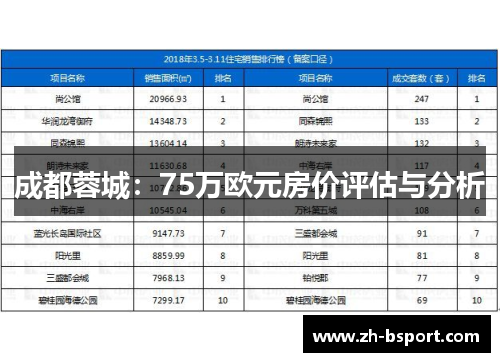 成都蓉城:75万欧元房价评估与分析 成都蓉城:75万欧元房价评估与分析