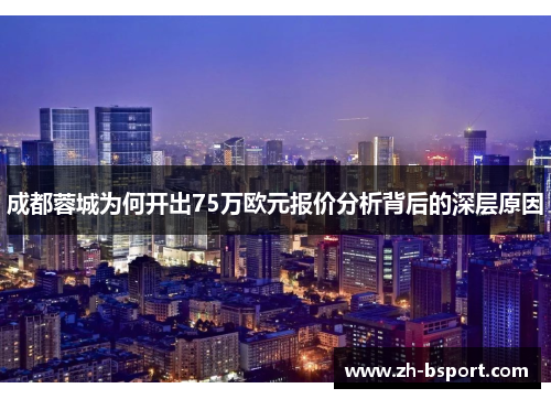 成都蓉城为何开出75万欧元报价分析背后的深层原因